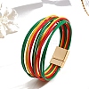 Bohemia PU Leather Cord Multi-strand Bracelets PW-WG02973-04-1