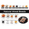 Craftdady 140Pcs Halloween Theme Painted Natural Wood Beads WOOD-CD0001-19-19