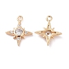 Brass Micro Pave Clear Cubic Zirconia Charms KK-G418-08G-2