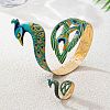Iron Enamel Peacock Cuff Bangle & Ring Sets for Women WG60250-01-4