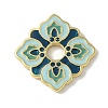 Flower Brass Enamel Beads KK-P290-11G-02-1