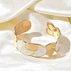 Women's 304 Stainless Steel Cuff Bangles BJEW-F542-01G-01-1