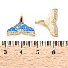 Brass Micro Pave Clear Cubic Zirconia Pendants KK-S048-05G-3