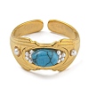 Oval Synthetic Turquoise Finger Rings RJEW-U015-02G-2