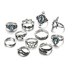 Alloy & Resin Finger Rings Sets WG5C8A1-01-5