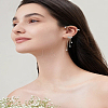 2Pcs 2 Colors Fashionable Tassel Brass Cuff Earrings EJEW-LP0012-13-1