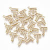 Brass Cubic Zirconia Charms KK-S348-330T-1