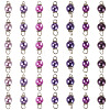 70Pcs 7 Colors Glass Pearl Round Connector Charms PALLOY-TA00267-2