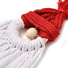 Christmas Handmade Woven Macrame Cotton Thread Santa Claus Pendant Decorations HJEW-JM02455-6