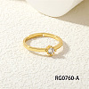 Brass Micro Pave Clear Cubic Zirconia Cuff Open Rings FS-WG9AEF2-03-1
