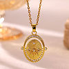 304 Stainless Steel Crystal Rhinestone Pendant Necklaces WG0BD1F-04-1