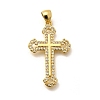 Rack Plating Brass Micro Pave Cubic Zirconia Pendants KK-L226-005G-12-1