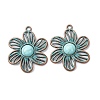 Alloy with Synthetic Turquoise Pendants FIND-B055-01M-1