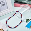 Polymer Clay Rhinestone Round Beaded Necklaces NJEW-SW00049-04-3