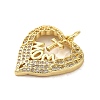 Mother's Day Brass Micro Pave Clear Cubic Zirconia Pendants FIND-Z041-20J-2