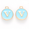 Golden Plated Alloy Enamel Charms LS-ENAM-S118-04V-1