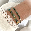 2Pcs 2 Styles Natural Fuchsite & Glass & Iron Braided Bead Bracelet Sets VQ5564-7