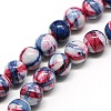 Dyed Round Synthetic Gemstone Ocean White Jade Beads Strands G-F085-8mm-01-1
