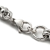 304 Stainless Steel Ring Link Chain Bracelet BJEW-C042-09P-3