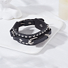 1Pc Punk & Gothic Style PU Leather Cord Bracelets for Women Men BJEW-LP0002-54-3