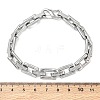 304 Stainless Steel Textured Rectangle Link Chain Bracelets SA-CBA2696-20P-5