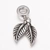 304 Stainless Steel European Dangle Charms OPDL-K001-01AS-2