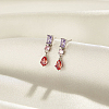 925 Sterling Silver Micro Pave Cubic Zirconia Stud Earrings EJEW-K284-10P-2