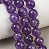 Natural Amethyst Round Bead Strands G-M212-10mm-01A-2