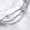 Titanium Steel Multi-strand Ball Bracelets BJEW-L687-01P-3