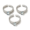 Natural Gemstone Adjustable Rings RJEW-K269-12P-2