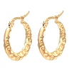 304 Stainless Steel Textured Hoop Earrings for Women EJEW-E291-07G-1