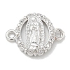 Rack Plating Brass Micro Pave Clear Cubic Zirconia Religion Virgin Mary Connector Charms KK-L224-094P-03-1