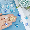 12Pcs 3 Colors Glass Seed Beaded Snowflake Pendants FIND-BBC0004-84-3