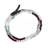Gradient Color Natural Garnet & Quartz Crystal & Apatite Beads Strands GG-CBA1668-A05-3mm-6