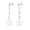 Tibetan Style Alloy Tassel Stud Earrings EJEW-TA00679-2