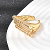 Brass Micro Pave Cubic Zirconia Cuff Rings for Women LS-RJEW-K312-01B-G-1