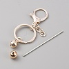 Iron Bar Beadable Keychain for Jewelry Making DIY Crafts KEYC-WH0034-32RG-2