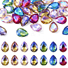 70Pcs 7 Colors Pointed Back Glass Rhinestone Cabochons RGLA-TA0001-06-1