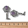 Angel Brass Natural Amethyst Pendants KK-D361-02AS-27-3