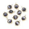 Rotatable Cat Eye Round Pendants KK-B157-37A-G-1