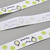 5 Yards Tennis Print Polyester Grosgrain Ribbon OCOR-WH0085-64C-3
