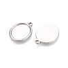 304 Stainless Steel Pendant Cabochon Settings STAS-T067-69P-2