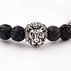 Lava Rock Beaded Stretch Bracelets BJEW-L600-02-3