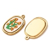 304 Stainless Steel & Cloth Embroidered Pendants FB-CBAFBAF-05G-2
