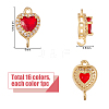16Pcs 16 Colors Brass Pave Cubic Zirconia Connector Charms KK-HS0001-94-2
