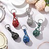 Polyester Braid Ball Stainless Steel Keychains KEYC-JKC01119-2