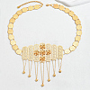 Bohemian Style Alloy Coin Link Chain Flower Body Belly Chains with Heart Tassel for Women WL4695-1