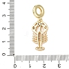 Brass Micro Pave Clear Cubic Zirconia Sea Animal European Dangle Charms LS-KK-B159-04G-02-3