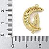 Rack Plating Brass Micro Pave Colorful Cubic Zirconia Moon with Couple Connector Charms KK-A234-083G-3