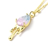 Synthetic Crystal Teardrop Pendant Necklace NJEW-G016-03B-1